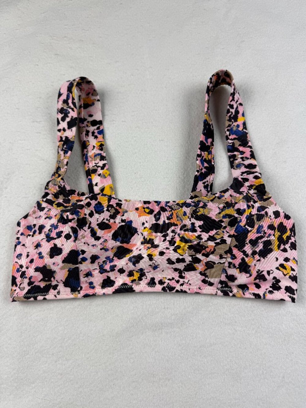 Alana Gunn Pink Abstract Cheetah Print Bikini Top Size XS